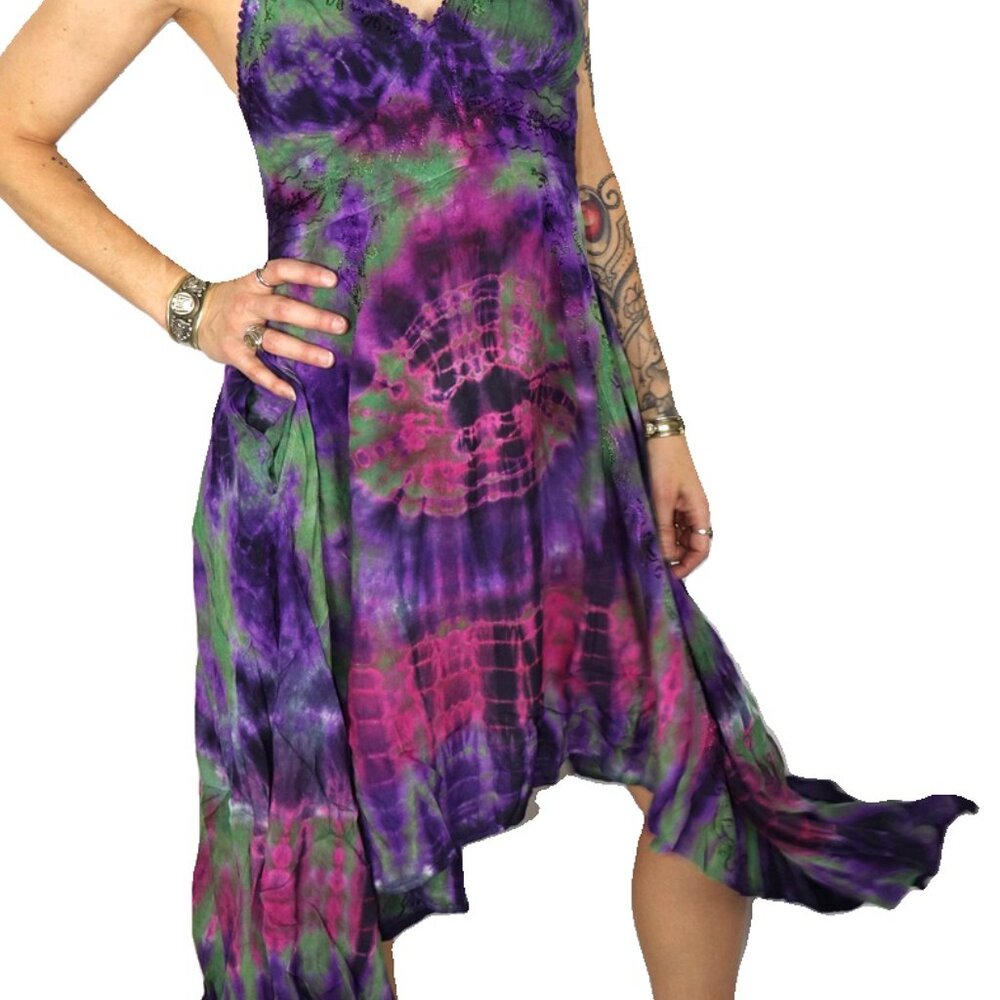 Beautiful Tie Dye Hippie Tatiana Dress C3 - Picture 6 of 6